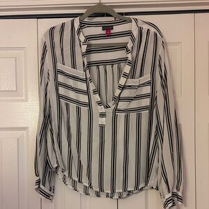 Vince Camuto Black and White Striped Blouse